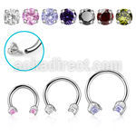 cbe2czin internally threaded steel circular barbell w 2 cz