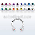 cbeajb3 steel circular barbell w 3mm bio flex balls w crystals