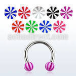 cbebe 316l steel circular barbell with 3mm acrylic beach ball