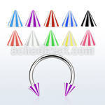 cbeben 316l steel circular barbell with 3mm acrylic beach cone