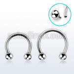 cbebin 316l steel circular barbell with threaded 3mm ball