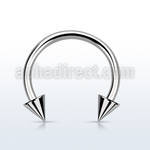 cbecn 316l steel circular barbell with two 3mm cones