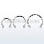 cbedi4l xxl 316l steel circular barbell, 16g w two 4mm dices