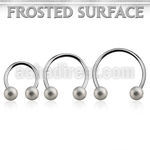 cbefo5l xxl steel circular barbell 16g w 5mm frosted steel ball
