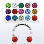 cbefr3 316l steel eyebrow lip circular barbell w crystal ball