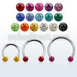 cbefr4l xxl steel circular barbell 16g w 4mm multi crystal balls