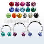 cbefr5l xxl steel circular barbell 16g w 5mm multi crystal balls