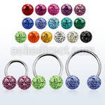 cbefr8l xxl steel circular barbell 16g w 8mm multi crystal balls