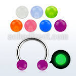cbeglb 316l steel circular barbell with acrylic luminous ball