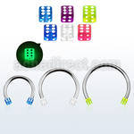 cbegldil xxl steel circular barbell 16g 3mm glow in the dark dice