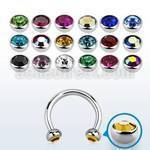 cbehjb3 316l steel circular barbell with two 3mm bezel set balls