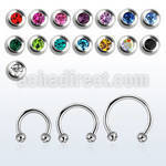cbejb25 316l steel circular barbell w 2 tiny 2 5mm jewel balls