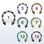 cbemtn zebra striped pvd 316l steel circular barbell w cone