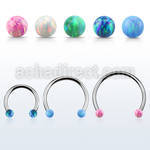 cbeop3l xxl steel circular barbell, 16g w 3mm opal balls