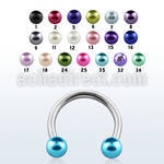 cbepr 316l steel circular barbell with faux pear balls