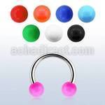 cbesab 316l steel circular barbell w solid color acrylic ball