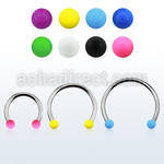 cbesabl xxl steel circular barbell, 16g w 3mm solid acrylic ball
