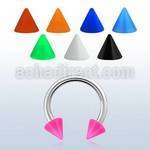 cbesacn 316l circular barbell w solid color acrylic cone