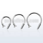 cbescwl xxl steel circular barbell, 16g w cross screw top