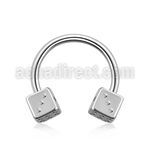 cbesdi 316l steel circular barbell with two 3mm dices