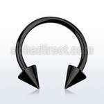 cbetcn18 pvd 316l steel circular barbell with two 3mm cones