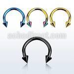 cbetcn25 anodized 316l circular barbell with 2 5mm cone