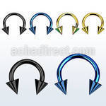 cbetcn4 anodized 316l steel circular barbell with 4mm cone