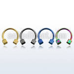 cbetdi anodized 316l steel circular barbell with 3mm dice