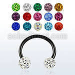 cbetf4 anodized 316l steel circular barbell with crystal ball