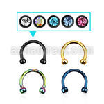 cbetjb25 anodized steel circular barbell w. two 2.5mm jewel balls