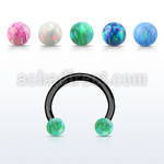 cbetop3 anodized steel circular barbell w 3mm opal balls