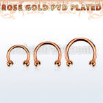 cbett2c rose gold steel circular barbell w 3mm jewel balls