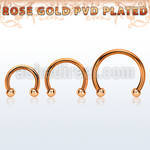 cbettb2 rose gold steel circular barbell w 2 2mm balls