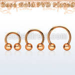 cbettb4 rose gold steel circular barbell w 2 4mm balls