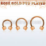 cbettdi rose gold steel circular barbell w 2 3mm dices