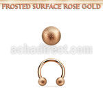 cbettfo3 rose gold steel circular barbell 3mm frosted steel ball