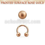 cbettfo4 rose gold steel circular barbell 4mm frosted steel ball