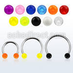 cbeuvb4l xxl steel circular barbell, 16g w 4mm uv balls