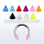 cbeuvcn 316l steel circular barbell with acrylic uv cone