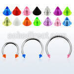 cbeuvcnl xxl steel circular barbell, 16g w 3mm uv cones