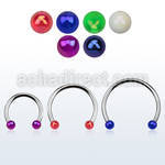 cbevbabl xxl steel circular barbell, 16g w 3mm ab coated balls