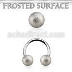 cbfo6 rose gold steel circular barbell 6mm frosted steel ball