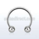 cbg 316l steel circular barbell with two 5mm balls