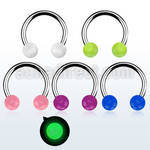 cbgl 316l steel circular barbell w glow in the dark ball