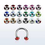 cbjb4 316l steel circular barbell with multi jewel ball