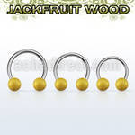 cbjf5 organic circular barbell w 2 5mm jack fruit wood balls