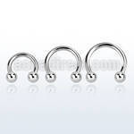 cbm 316l steel circular barbell with two 5mm balls