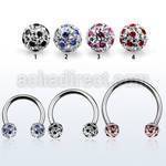 cbmfa6l xxl steel cbr 14g 6mm ball multi crystal ball cute dott