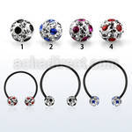 cbmtfa6l xxl black steel cbr 6mm multi crystal ball w cute dotts