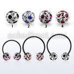 cbmtfa8l xxl black steel cbr 8mm multi crystal ball w cute dotts